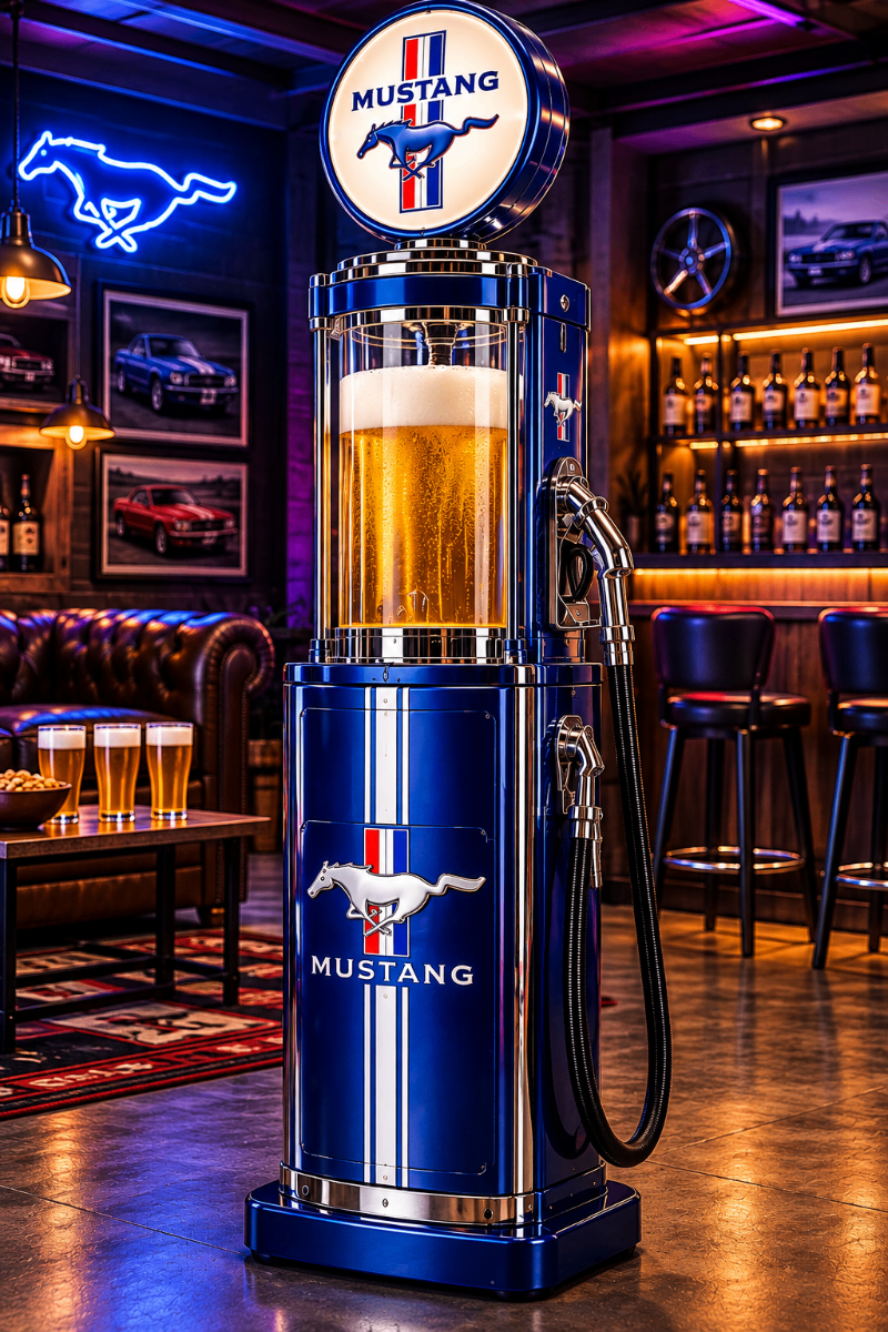 Mustang Retro Gas Pump Beer Dispenser