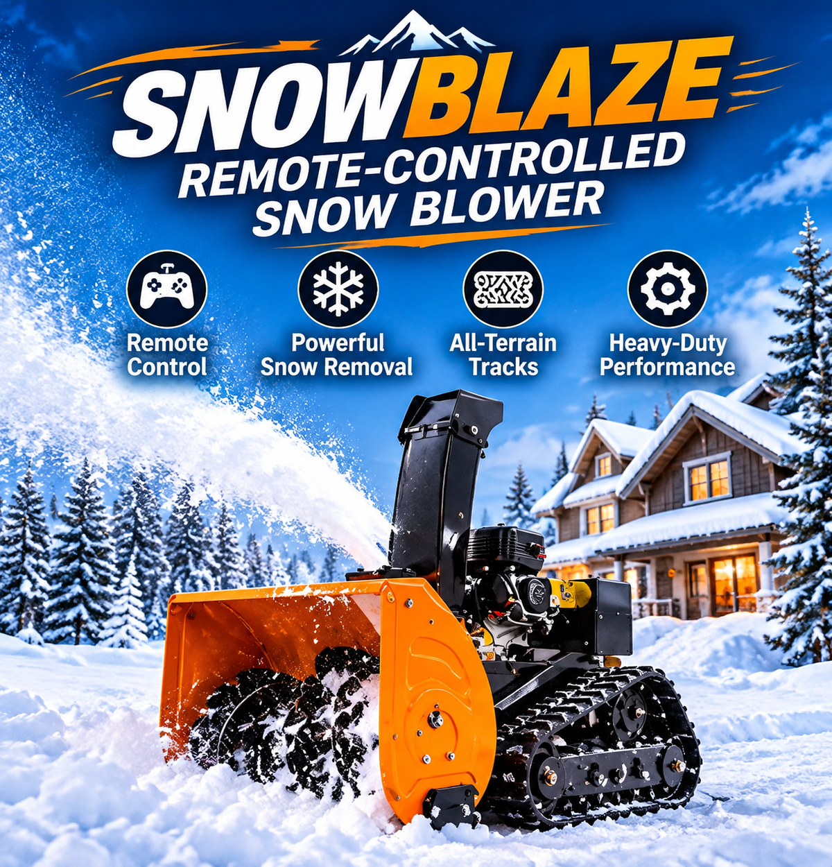 SNOWBLAZE™ — Remote-Controlled Tracked Snow Blower